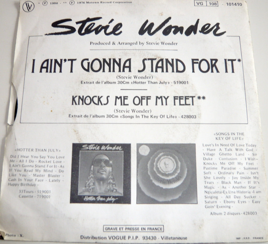 wonder, Stevie - I Ain't Gonna Stand For It.