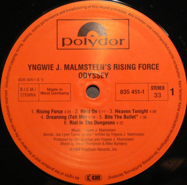 Malmsteen's Yngwie J. Rising Force - Odyssey