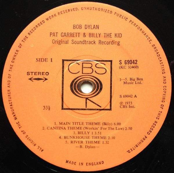 Dylan, Bob - Pat Garrett & Billy The Kid - RecordPusher