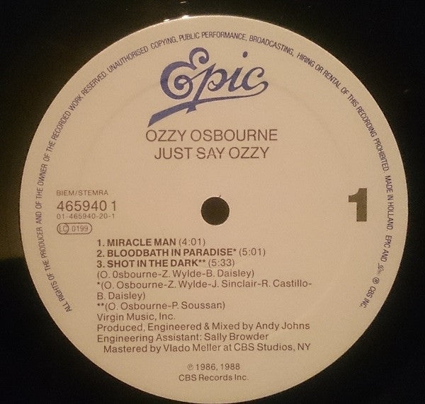 Osbourne, Ozzy - Just Say No
