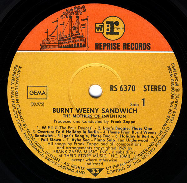 Zappa, Frank The Mothers Of Invention – Burnt Weeny Sandwich