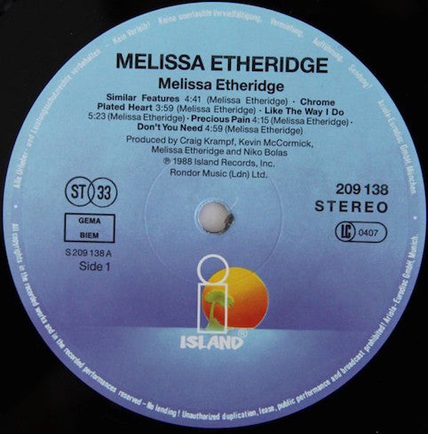 Etheridge, Melissa – Melissa Etheridge