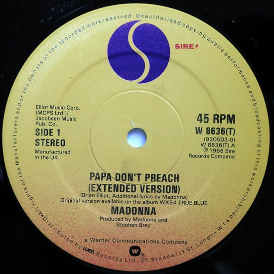 Madonna - Papa Don't Preach
