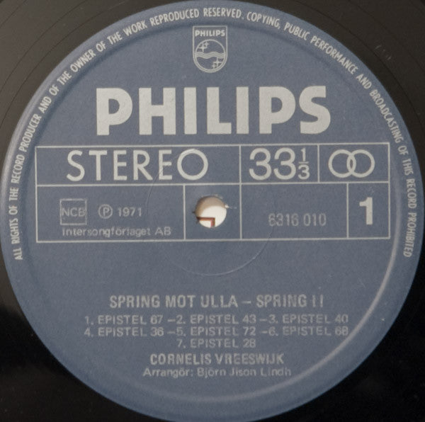 Vreeswijk, Cornelis – Spring Mot Ulla - Spring! Cornelis Sjunger Bellman