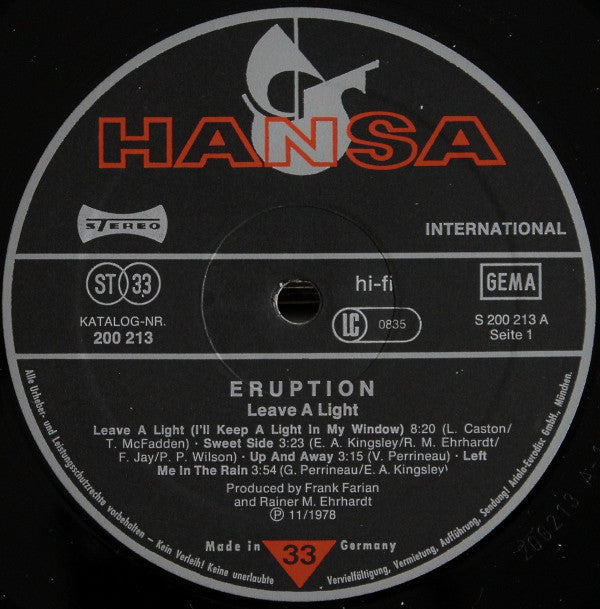 Eruption - Leave A Light