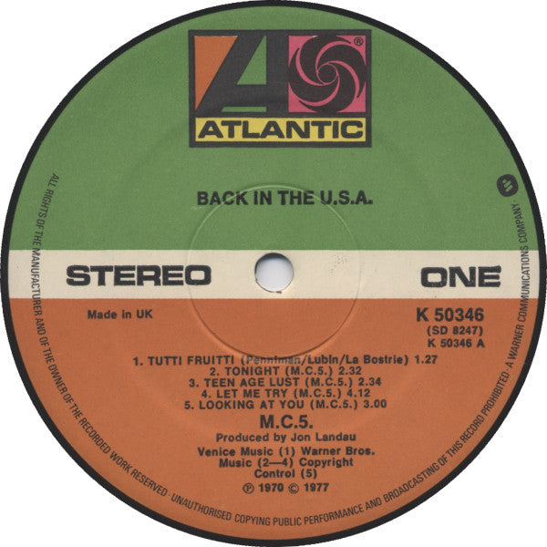 MC5 - Back In The USA