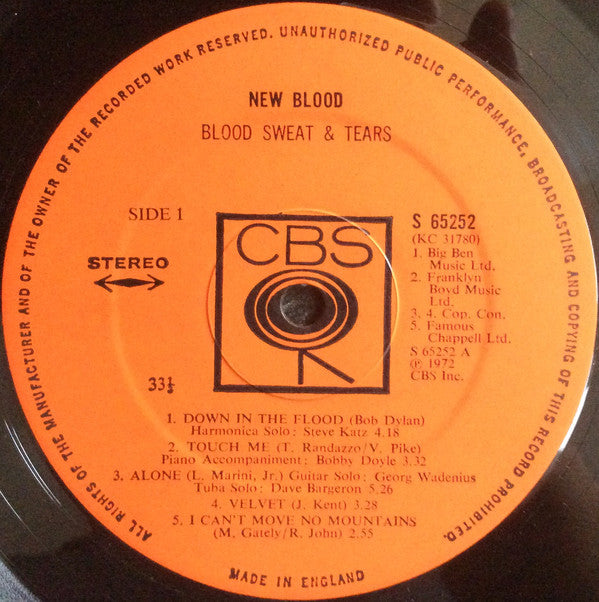 Blood, Sweat & Tears – New Blood
