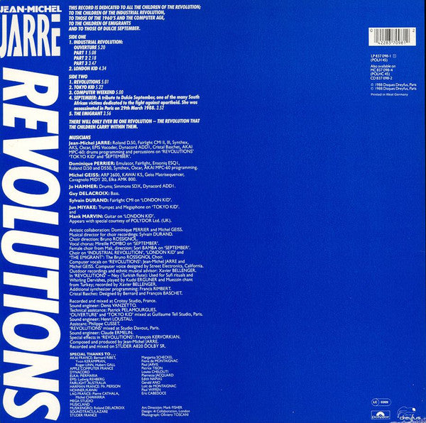 Jarre, Jean-Michel – Révolutions