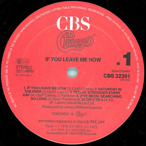 Chicago - If You Leave Me Now