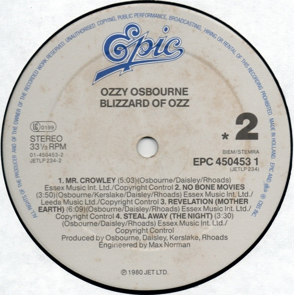 Osbourne, Ozzy - Blizzard Of Ozz