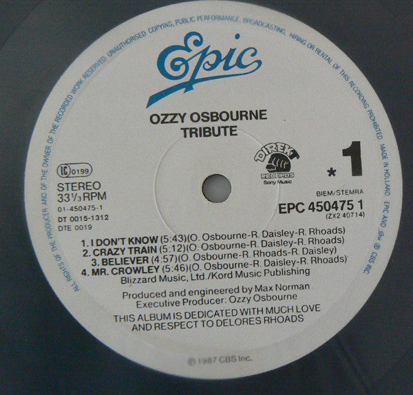Osbourne, Ozzy – Randy Rhoads Tribute