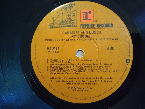 Cooder, Ry – Paradise And Lunch