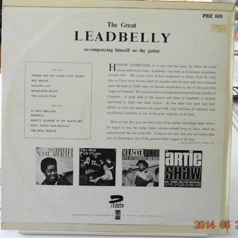 Leadbelly – The Great Leadbelly Accompanying Himself On The Guitar