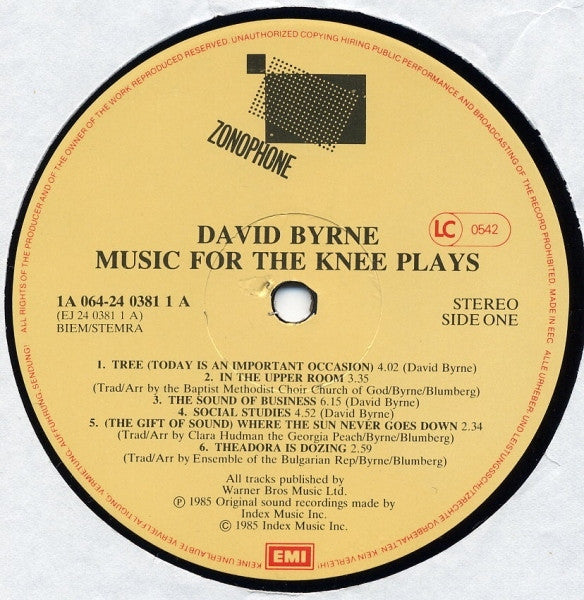 David Byrne – Music For The Knee Plays