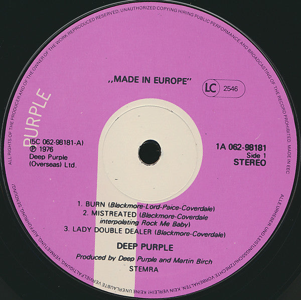 Deep Purple - Made in Europe