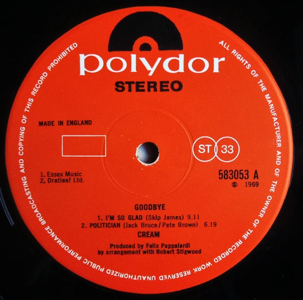 Cream - Goodbye