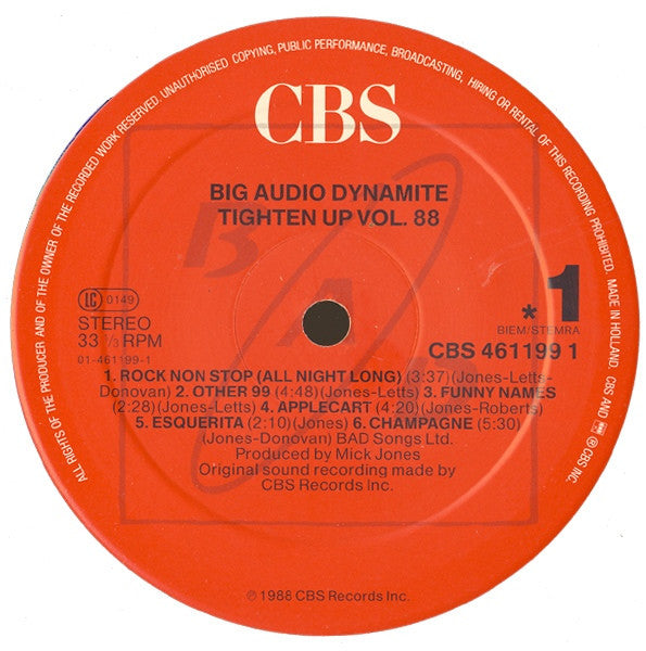 Big Audio Dynamite - Tighten Up Vol. 88