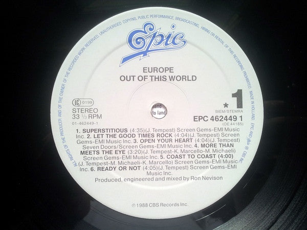 Europe - Out Of This World