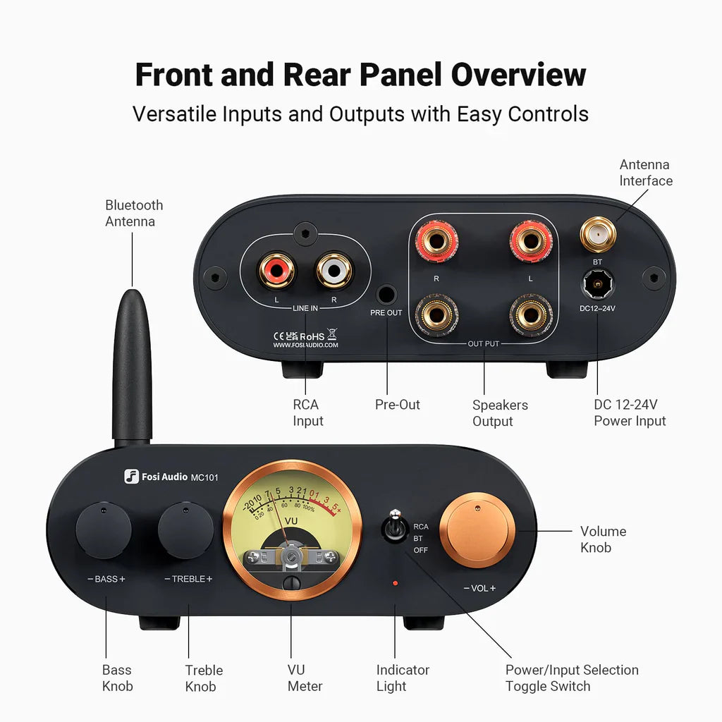 Fosi Audio MC101 Bluetooth forstærker