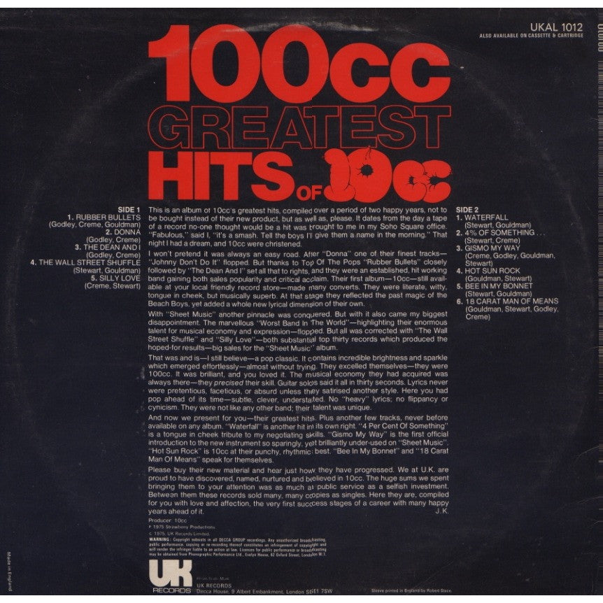 10cc - Greatest Hits Of 10cc - RecordPusher  