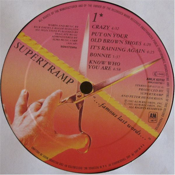Supertramp - Famous Last Words.