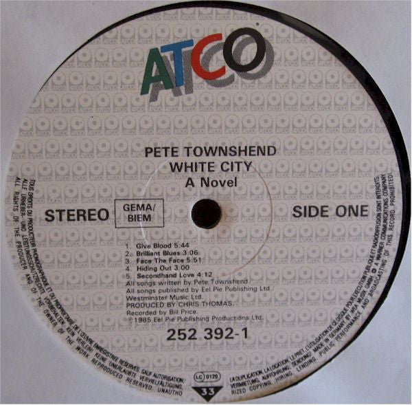 Townshend, Pete - White City A Novel.