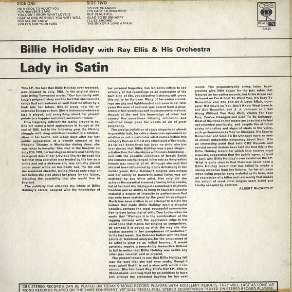 Holiday, Billie - Lady In Satin.
