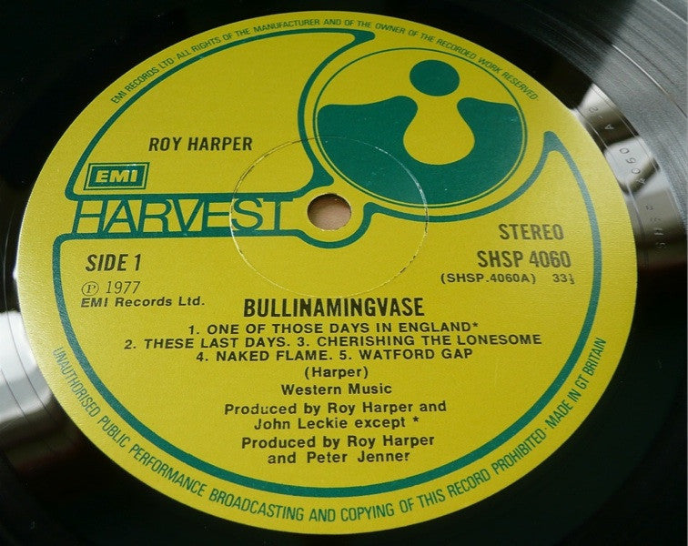 Harper, Roy - Bullinamingvase.

