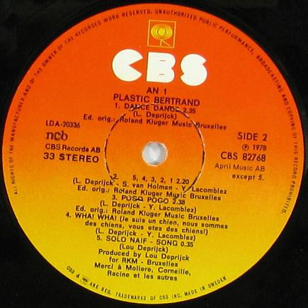 Plastic Bertrand - An1.
