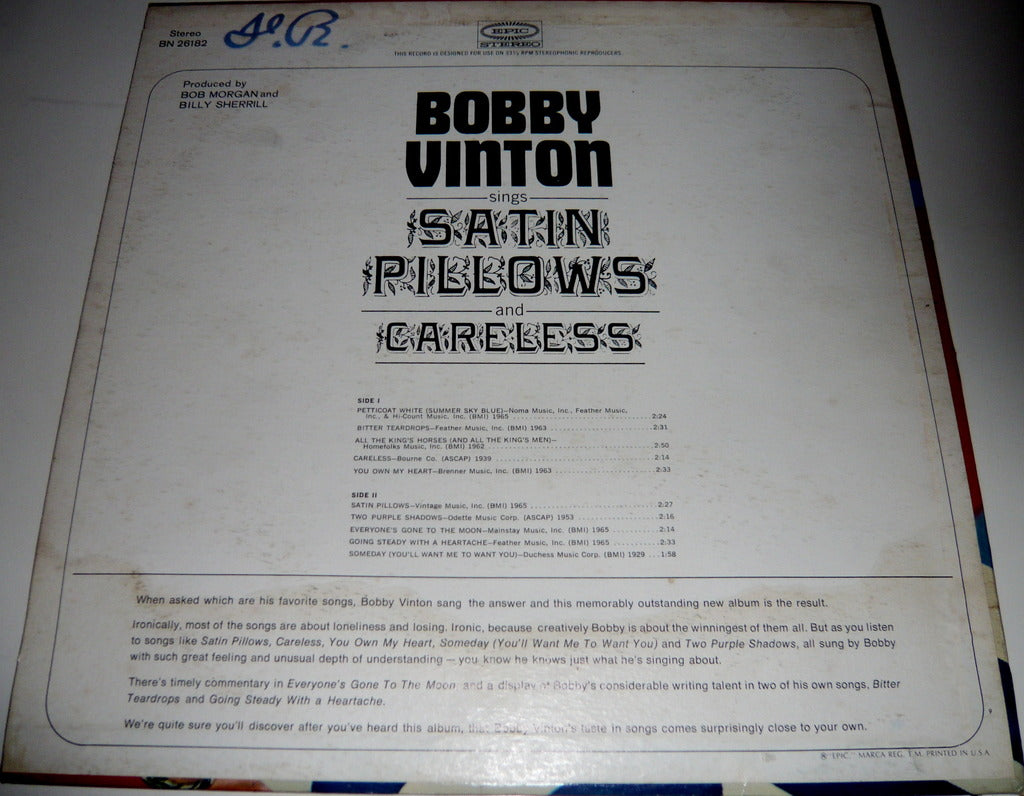 Vinton, Bobby - Satin Pillows And Careless.