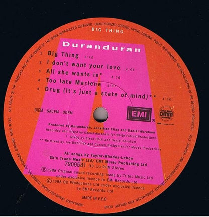 Duran Duran ‎– Big Thing