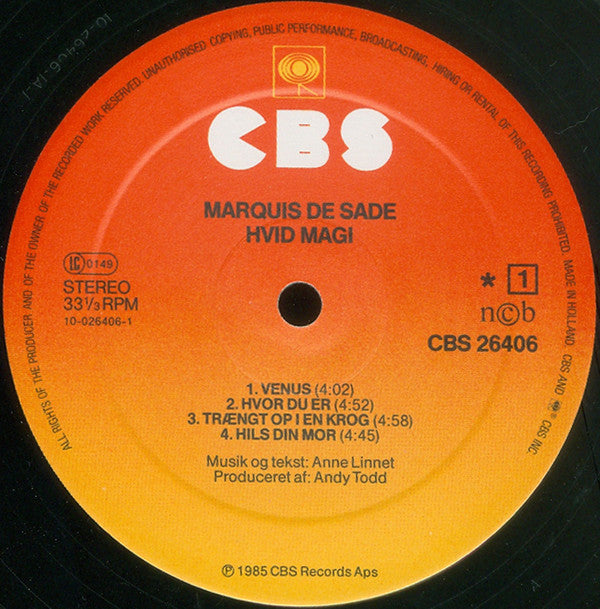 Linnet, Anne & Marquis De Sade ‎– Hvid Magi