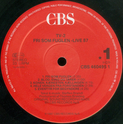 tv-2 ‎– Fri Som Fuglen - Live 87