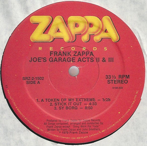 Zappa, Frank ‎– Joe's Garage Acts II & III