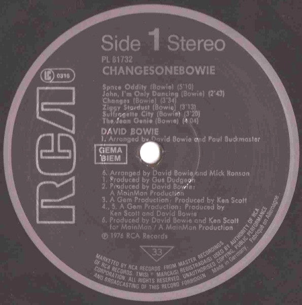 Bowie, David - ChangesOneBowie