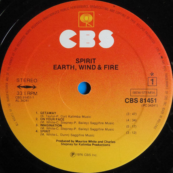 Earth, Wind & Fire ‎– Spirit