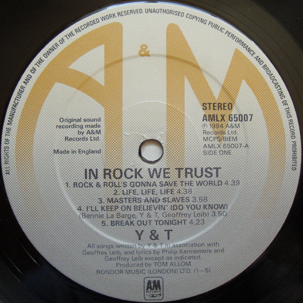 Y&T - In Rock We Trust