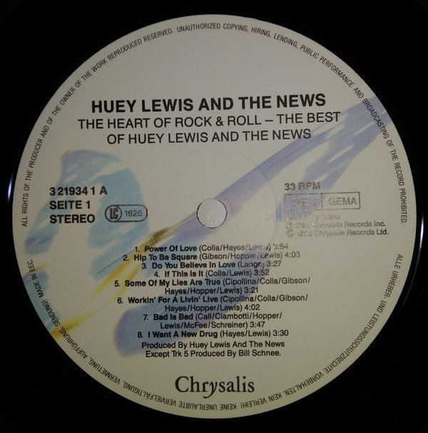 Huey Lewis And The News ‎– The Heart Of Rock & Roll  Best Of