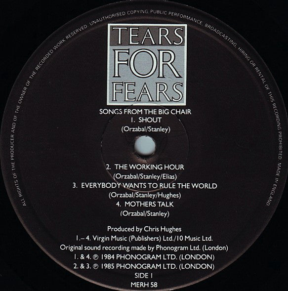 Tears For Fears - Songs From The Big Chair