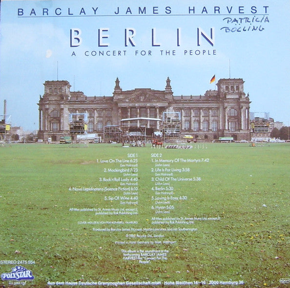 Barclay James Harvest ‎– Berlin (A Concert For The People)