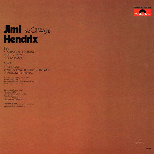 Hendrix, Jimi ‎– Isle Of Wight