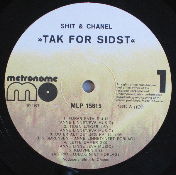 Shit & Chanel - Tak For Sidst