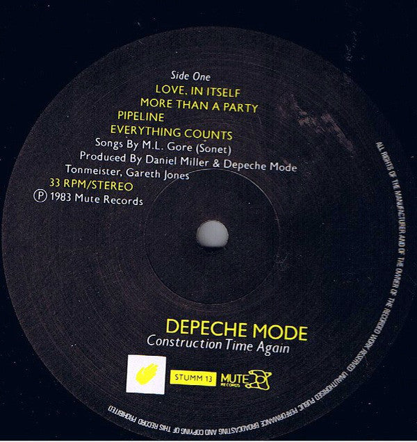 Depeche Mode - Construction Time Again - RecordPusher  