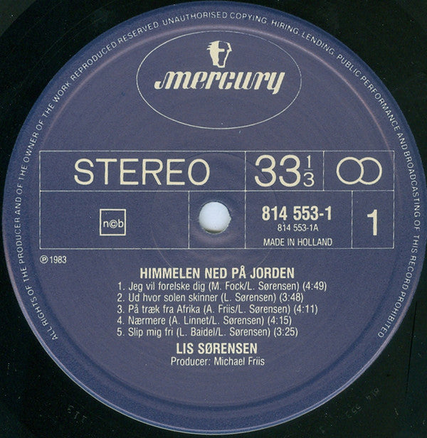 Sørensen, Lis ‎– Himmelen Ned På Jorden