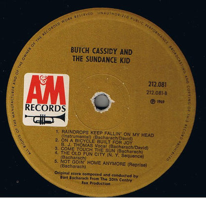 Bacharach, Burt ‎– Butch Cassidy And The Sundance Kid