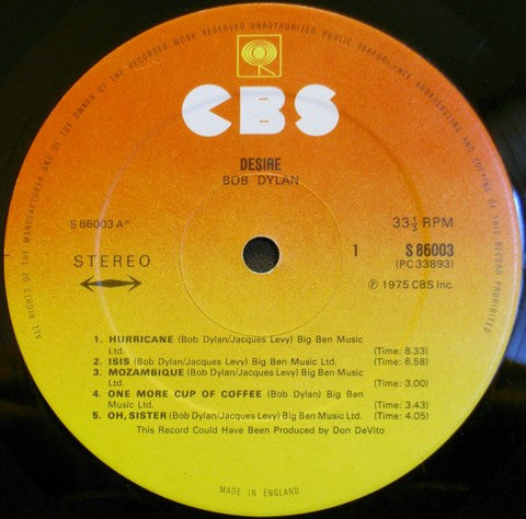 Dylan, Bob - Desire