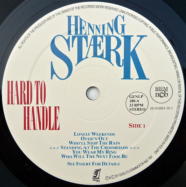 Stærk, Henning ‎– Hard To Handle