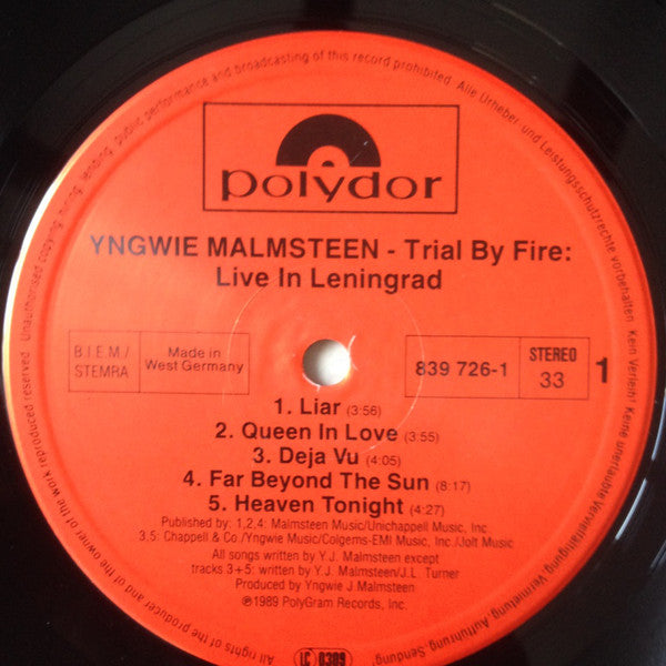 Malmsteen, Yngwie - Live In Leningrad