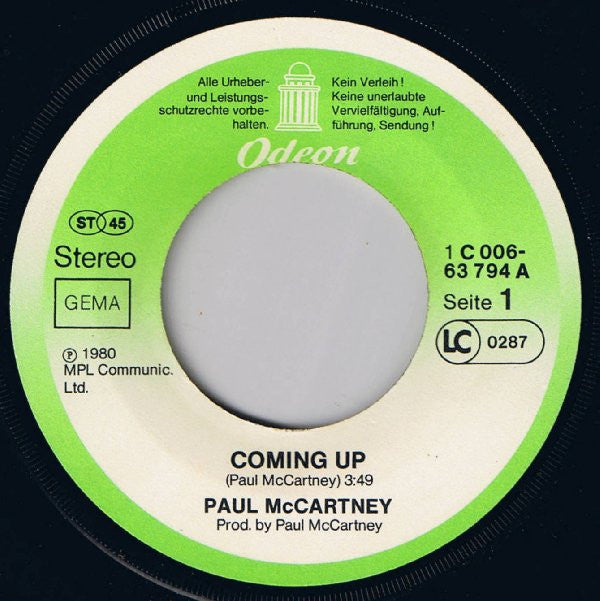 McCartney, Paul - Coming Up