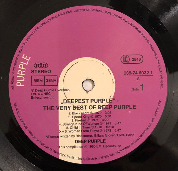 Deep Purple ‎– Deepest Purple : The Very Best Of Deep Purple